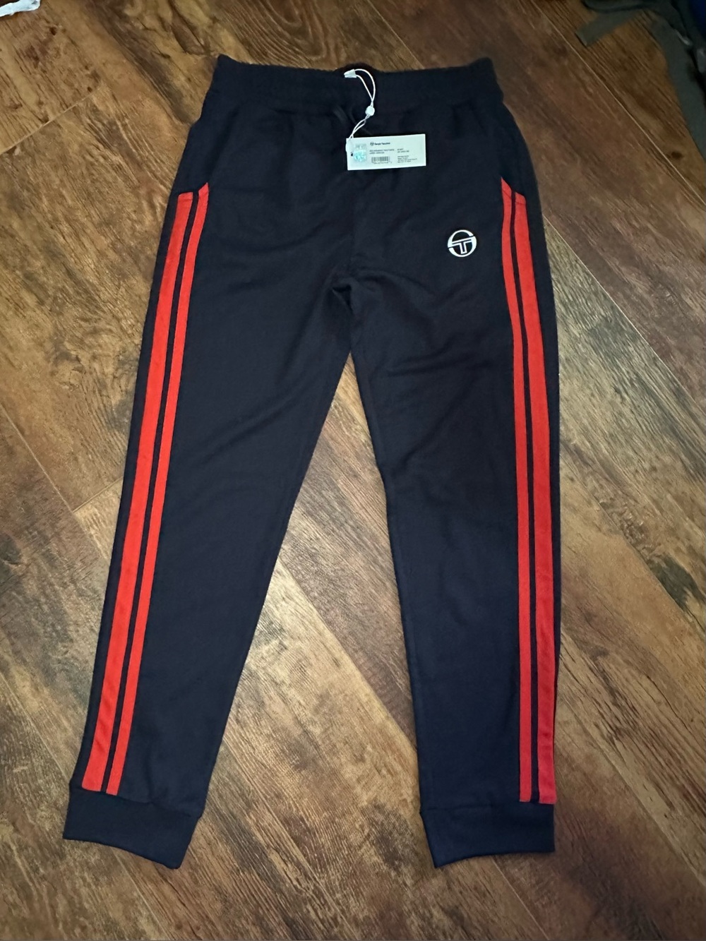 Sergio Tacchini New Damarindo Track Pants navy Red XS Polyester Side Stripe